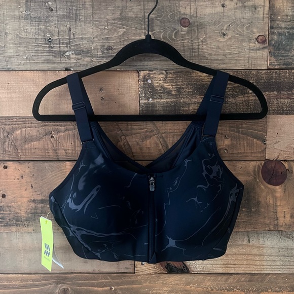 Women's High Support Zip-Front Sports
Bra - All in Motion Jet Black Marble 38B - Picture 7 of 10